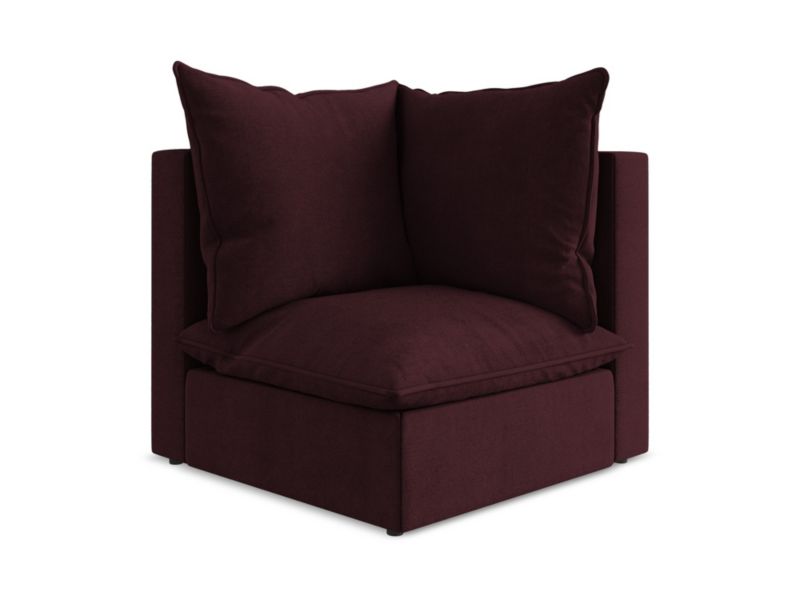 Moduł narożny LaMiaSofa RAVENNA z tkaniny strukturalnej 90x90 cm bordo 1 szt.