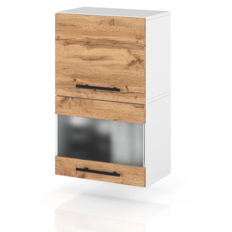 Szafka Kuchenna Hurtownia-Mebli Wisząca Klapowa W40KL sPremium 40cm Biały Mat Dąb Wotan 40x32x72 cm 1szt.