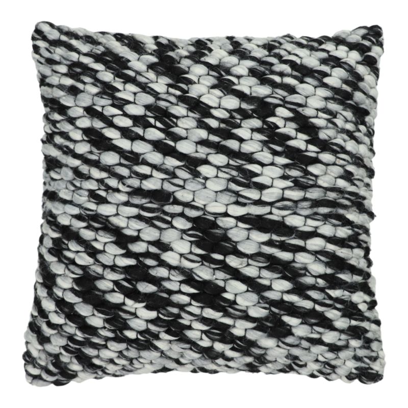 Poszewka GoodHome splot 45 x 45 cm biało-czarna