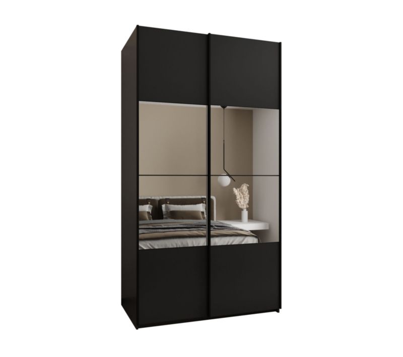 Szafa przesuwna Abiks LUX 4 wysoka szer.130cm czarny/czarny/czarny 1szt.