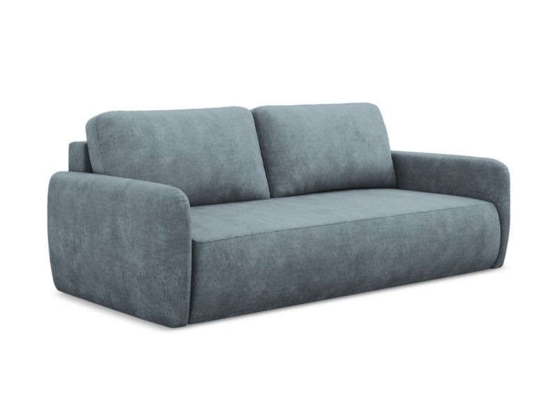 Kanapa 3-osobowa z funkcją spania LaMiaSofa CORLE z tkaniny szenilowej 218x102 cm jeans 1 szt.