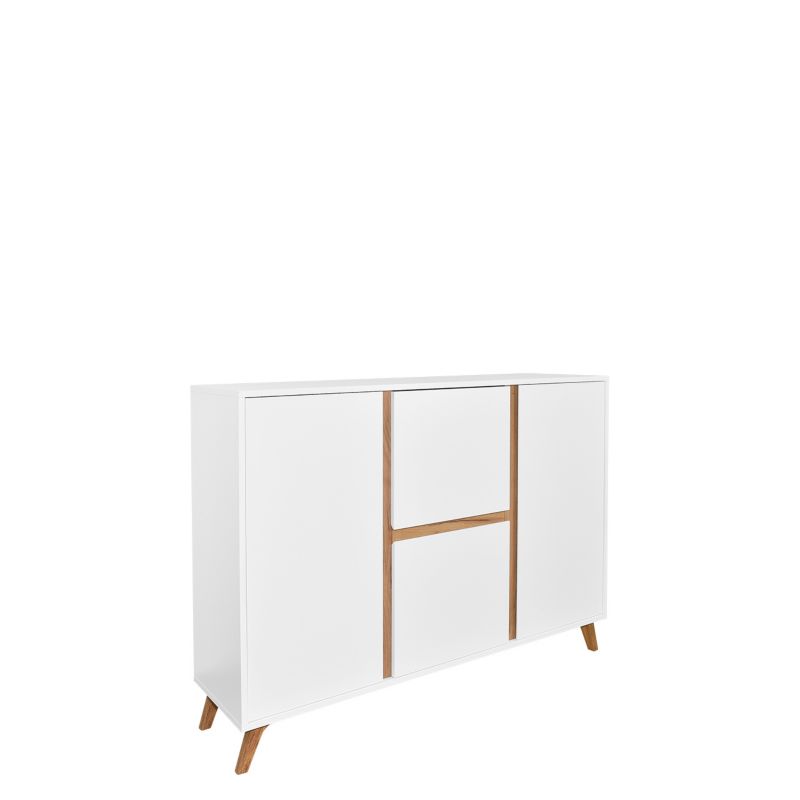 Komoda MIRJAN 24 Trend 03 biały + dąb craft złoty 1 szt.