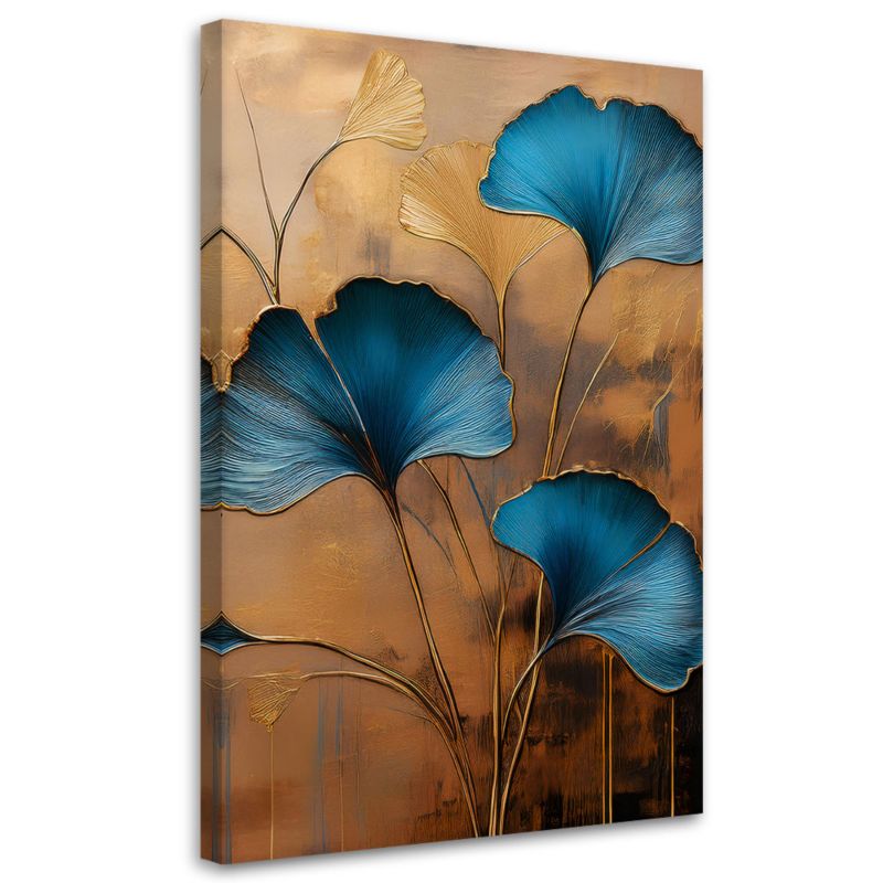 Obraz na płótnie Feeby Kwiaty Ginko Botanika Art Deco 60x90cm 1szt