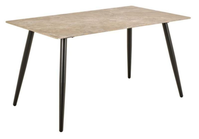 Stół do jadalni Wicklow ACTONA nowoczesny beżowy ceramika czarne nogi 140x80 cm 1 szt.