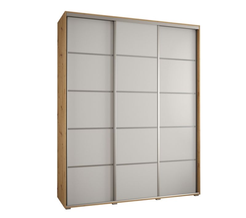 Szafa przesuwna Abiks DAVOS 4 wysoka szer.200cm gł.60cm artisan/biały/srebrny 1szt.