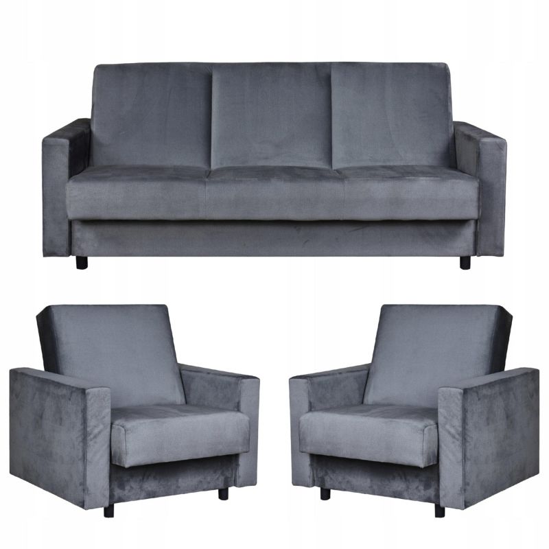 Zestaw mebli do salonu kanapa fotele Family Meble Alicja grafit 1szt