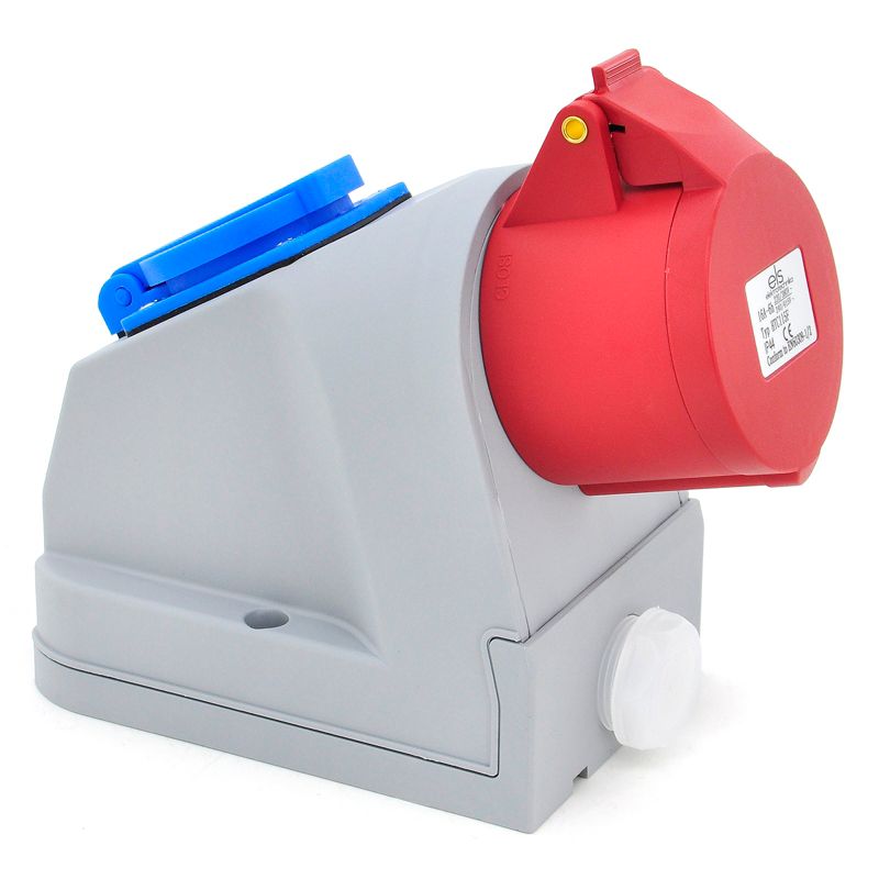 Gniazdo siłowe kombi ELS Elektrotechnika HTC115F 16A 5P 400V 1x230V IP44, rozdzielnica kompaktowa, naścienna PA6, 1 szt.