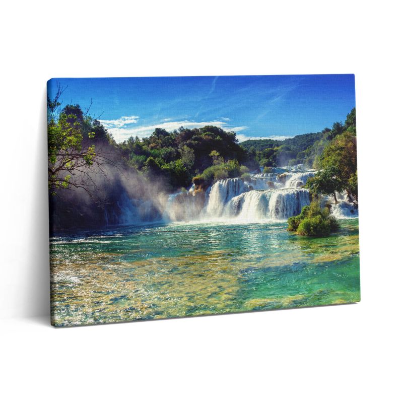 Obraz na płótnie Wallfluent 80x60 cm Pejzaż lasów i wodospadu 1 szt.