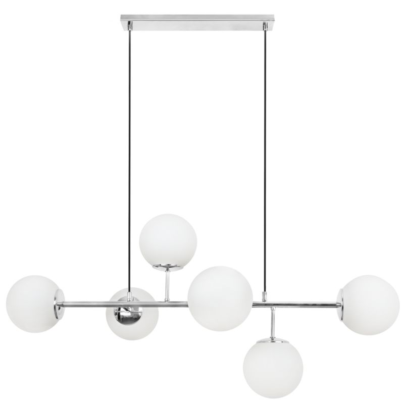 Lampa sufitowa wisząca Light Home LH Siena 6x E14 40W chrom klosz biały 1szt.