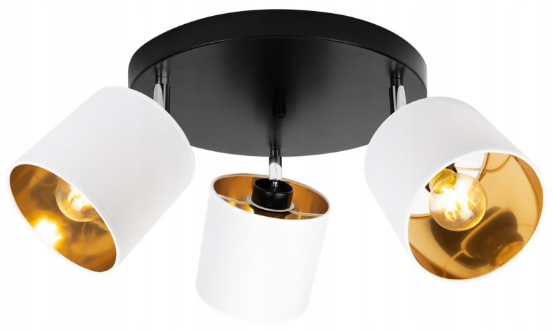 Lampa sufitowa wisząca kinkiet Light Home LH Gama 3x E27 60W biały/złoty 1szt.