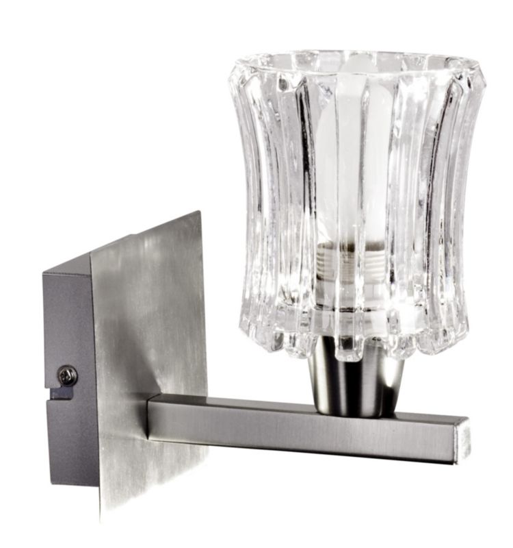 Kinkiet ścienny Candellux Ibiza srebrno-przezroczysty 1 x E14 x 40W IP20 wym: 15 x 10 x 15 cm - 1 szt.