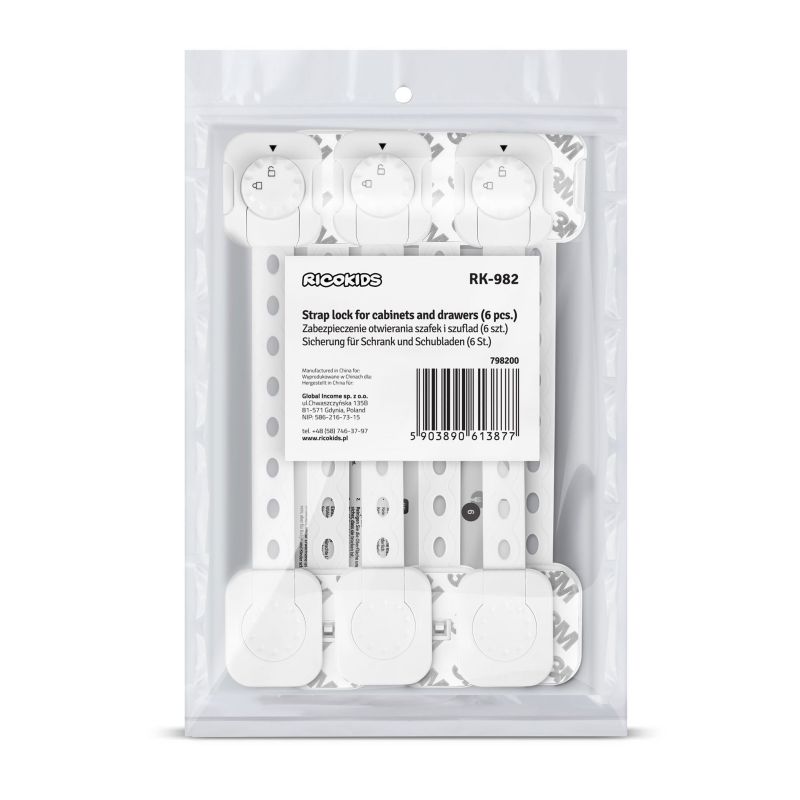 Zabezpieczenie blokada szafek Ricokids szuflad drzwi mebli przed dziećmi 6szt.