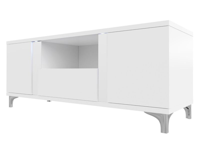 Szafka RTV MIRJAN 24 Marco 150 biały / biały połysk 1 szt.