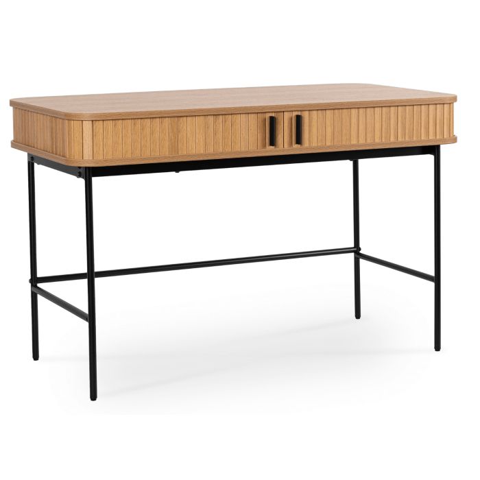 Biurko Trish Mebel Elite 120 cm Dąb Rozsuwane Ryflowane 1 szt.