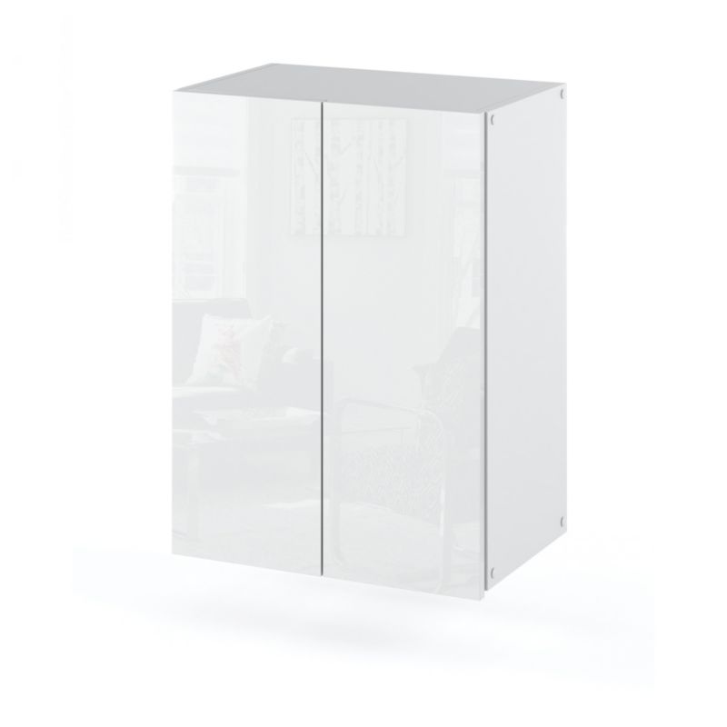 Szafka Łazienkowa Hurtownia-Mebli Wisząca Półek 2 Szafka łazienkowa wisząca 2DW40 40cm Biały Mat Biały Połysk 40x25x60 cm