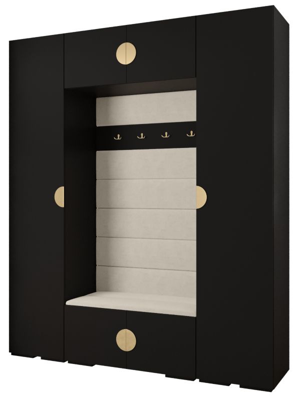 Garderoba do przedpokoju Abiks INOVA 4 Z13 czarny+złoty+manila02 1 szt.