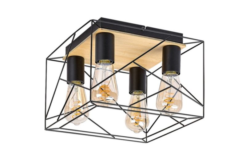 Lampa sufitowa wisząca Rabalux Boire czarna wym: 21,5 x 30 x 30 cm 4xE27 x 1 szt.