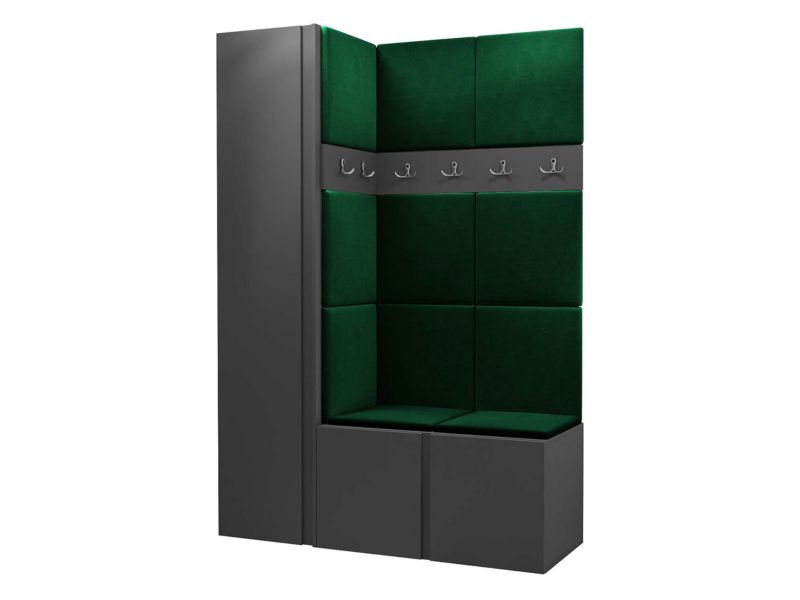 Garderoba MIRJAN 24 Orion IX grafit + butelkowa zieleń 1 kpl.