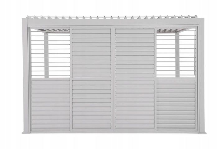 Drzwi Przesuwne Gutroof żaluzjowe do Pergoli Ogrodowej PREMIUM 4m białe 1 szt