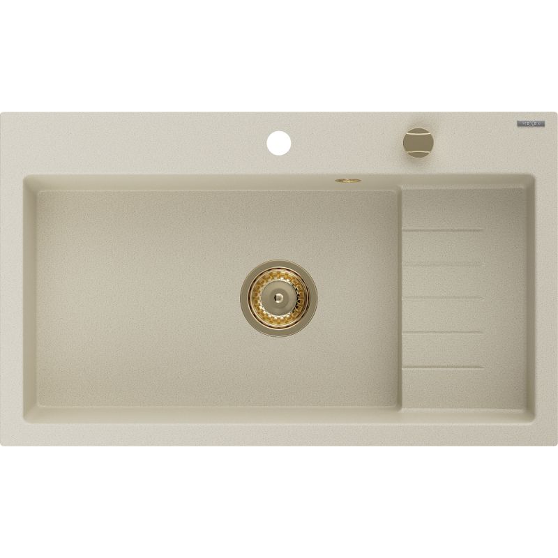 Zlewozmywak wpuszczany Mexen Omar 1-komorowy biały 800x480 mm - 6520801005-20 1 szt.