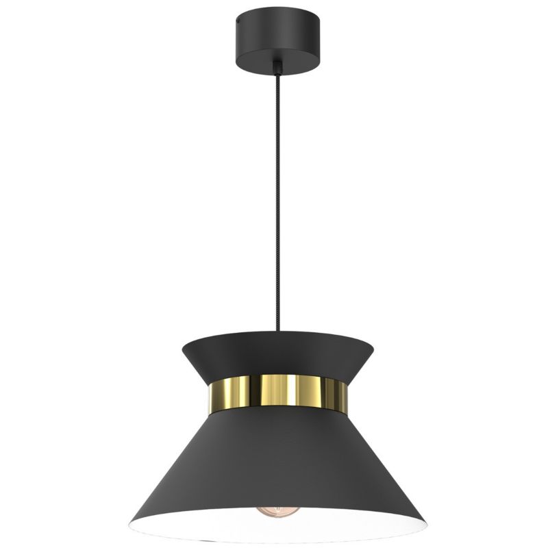 Lampa wisząca Luminex Norge czarny matowa-mosiądz szczotkowany wym: 120 x 39 x 39 cm 1xE27 x 15W 1 szt.