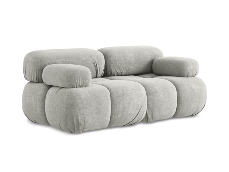 Modułowa sofa 2-osobowa LaMiaSofa SANREMO z tkaniny szenilowej 190x96 cm jasny szary 1 szt.