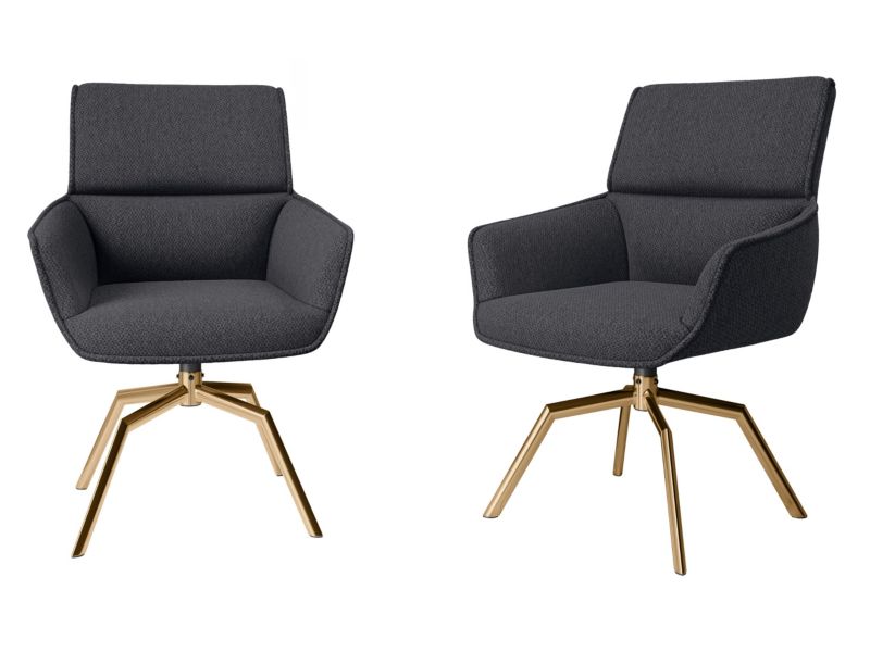 Komplet dwóch foteli obrotowych MIRJAN 24 Bueron złoty + czarny 2 szt.