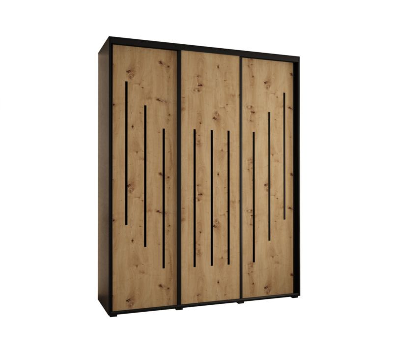 Szafa przesuwna Abiks DAVOS 8 wysoka szer.200cm gł.60cm czarny/artisan/czarny 1szt.