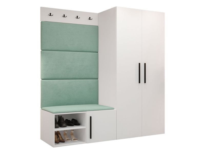 Garderoba MIRJAN 24 Medi I biały + miętowy 1 kpl.