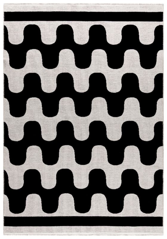 Dywan Dwustronny Wewnętrzny AMALFI VERO Prostokątny Mazovia 120 x 170 cm Czarno-biały Motyw Geometryczny 1 szt.