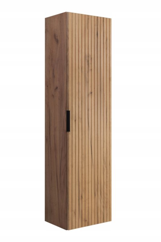 Słupek łazienkowy Furnidea 136 cm Flow wiszący ryflowany front MDF dąb craft 1 szt.