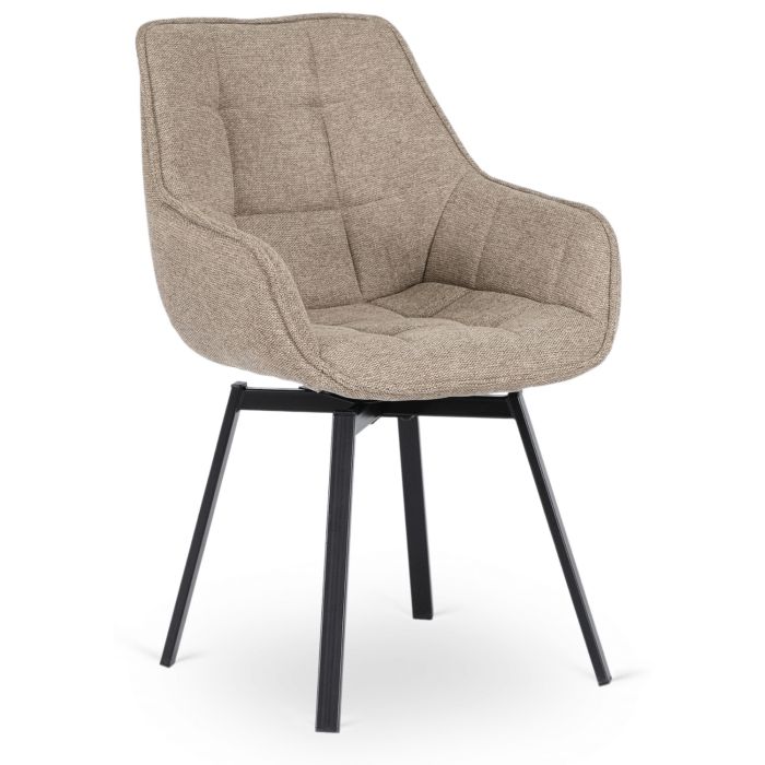 Krzesło Mebel Elite LUNA 2 Tapicerowane Do Jadalni Kuchni Salonu Obrotowe 360 Beżowe 1 szt