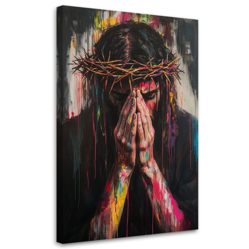 Obraz religijny Feeby Jezus w koronie cierniowej 70x100cm 1szt