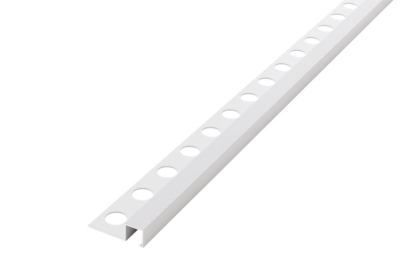 Listwa narożna aluminiowa AIQ Lambro biała matowa 1cm x 270cm 1 szt.