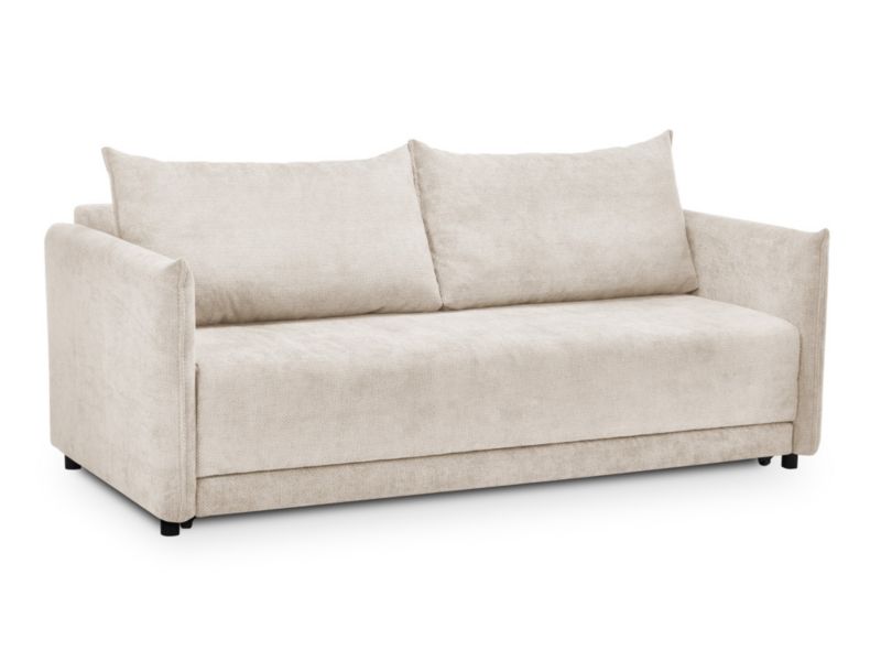 Kanapa 3-osobowa z funkcją spania LaMiaSofa SPEDINO z tkaniny szenilowej 207x95 cm jasny beż 1 szt.