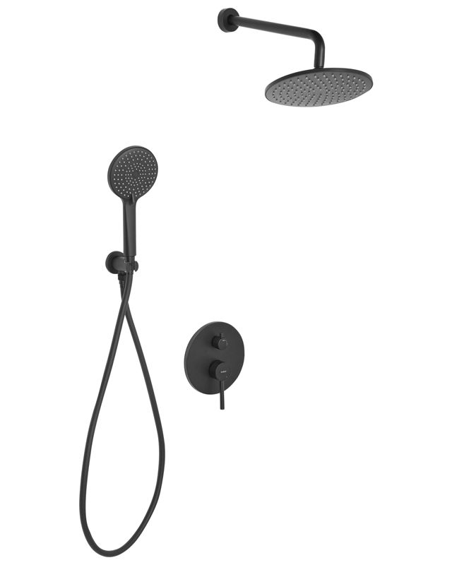 Zestaw prysznicowy podtynkowy z deszczownicą Puelo Czarny 1 szt.