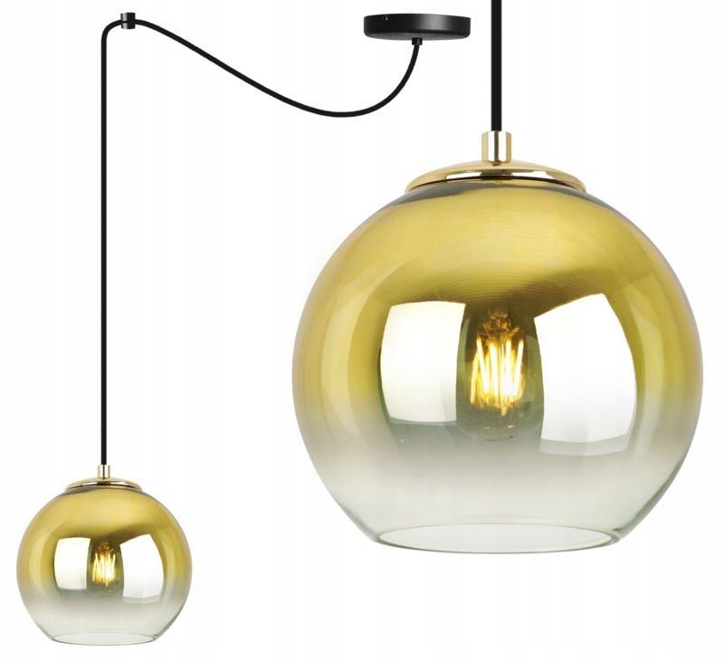 Lampa sufitowa wisząca Light Home LH Spider Bergen Gold 1x E27 60W klosz 15cm złoty 1szt.