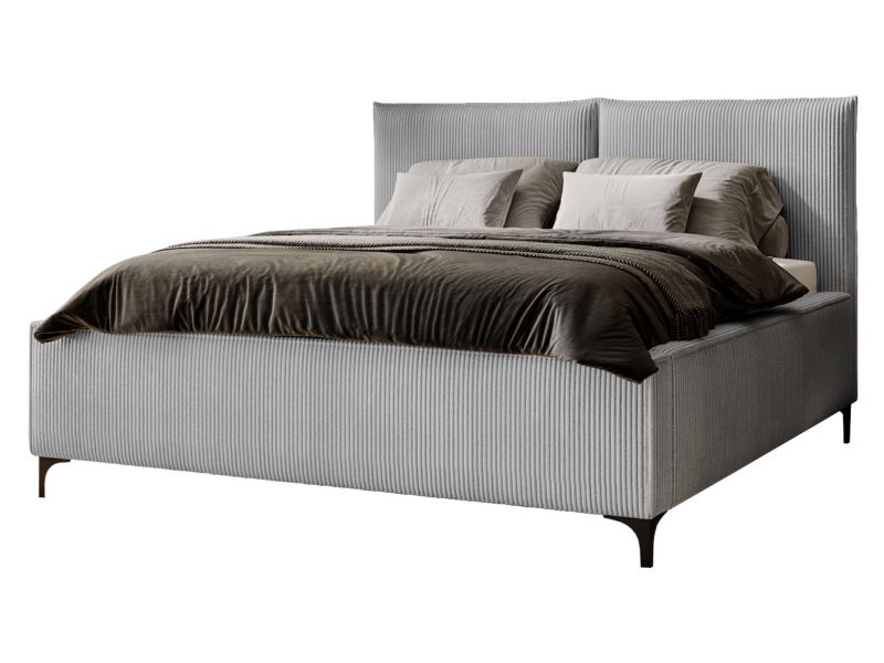 Łóżko tapicerowane MIRJAN 24 z pojemnikiem Leon Sztruks 200 jasny szary 1 szt.