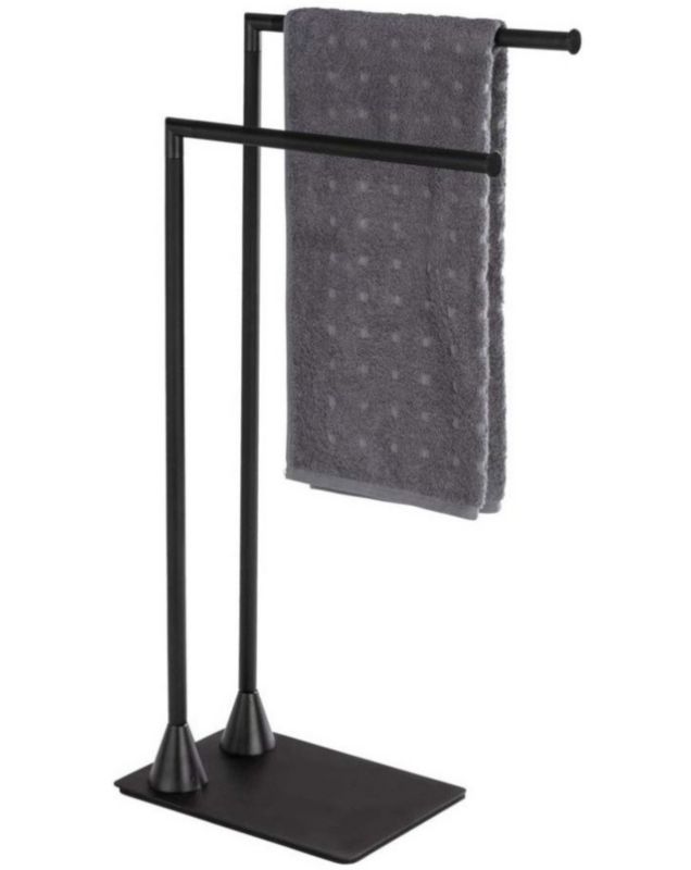 Wieszak na ręczniki Wenko Hella czarny, dwuramienny, metalowy 1 szt.