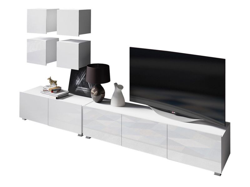 Meblościanka MIRJAN 24 Calabrini XVIII biały/biały połysk 1 kpl.