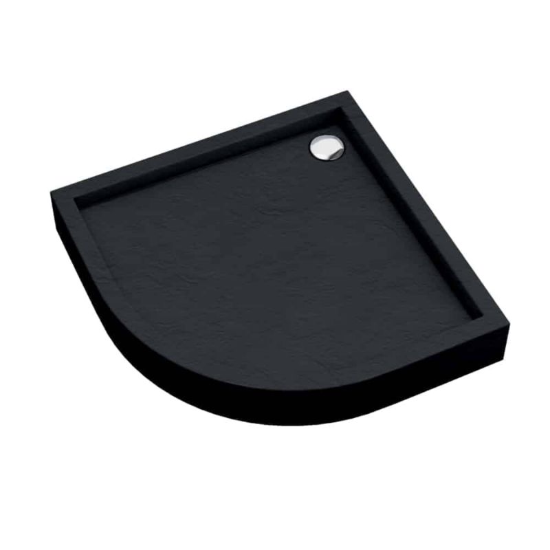 Brodzik akrylowy SCHEDPOL Medium Black Stone półokrągły czarny kamień 90 cm 3.4734/C/ST 1 szt.