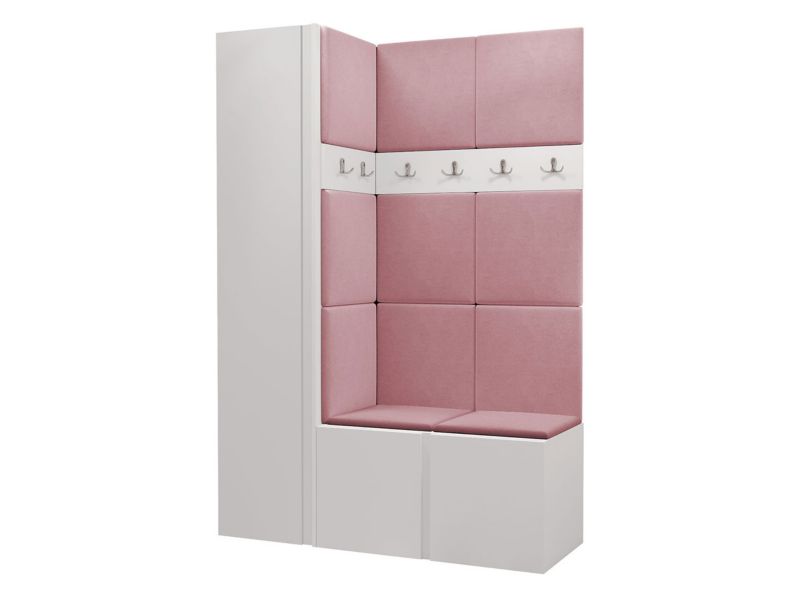 Garderoba MIRJAN 24 Orion IX biały + różowy 1 kpl.