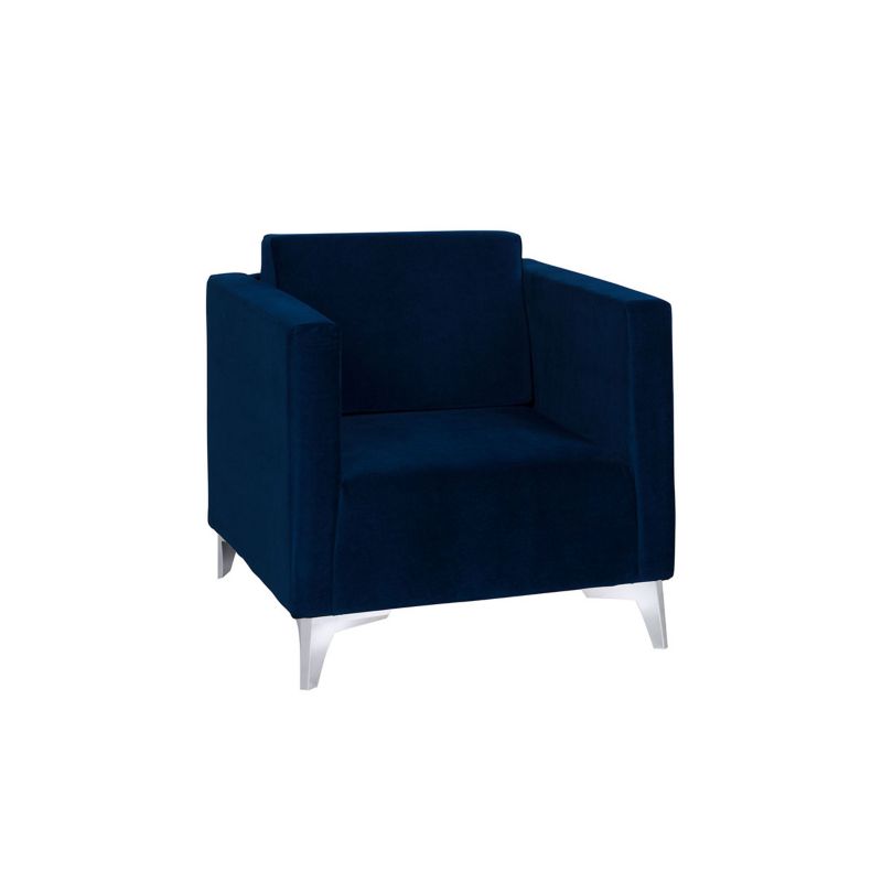 Fotel MIRJAN 24 Szafir granatowy + chrom połysk 1 szt.