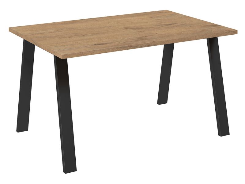 Stół industrialny MIRJAN 24 Kleo 138x90 dąb lancelot / czarny 1 szt.
