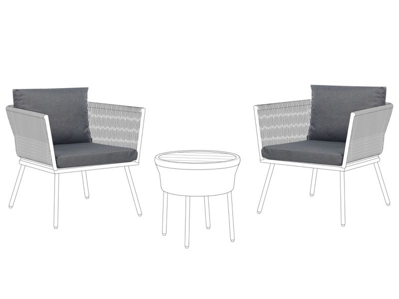 Komplet poszewek na poduchy ogrodowe Gargano Szary 1 kpl