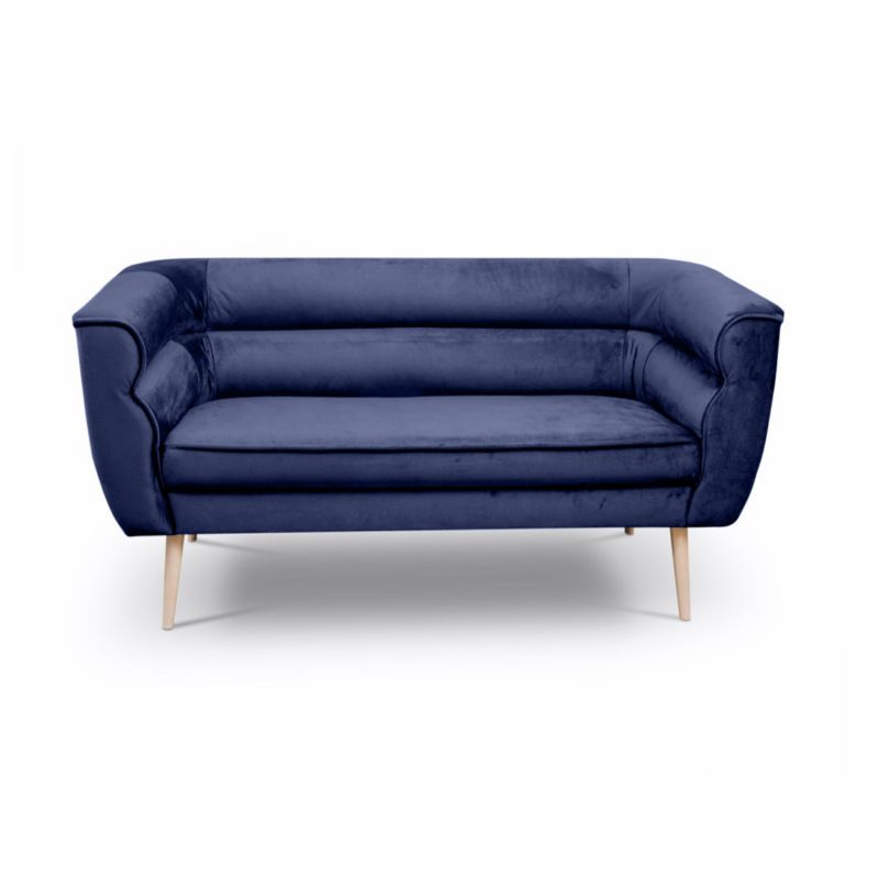 Sofa dwuosobowa Bettso Maro na drewnianych nogach w stylu skandynawskim granatowy 1szt.