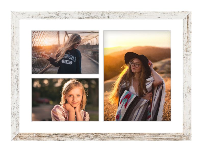 Ramka na 3 zdjęcia Hekla 30x40x3 galeria bielona sosna 1szt.