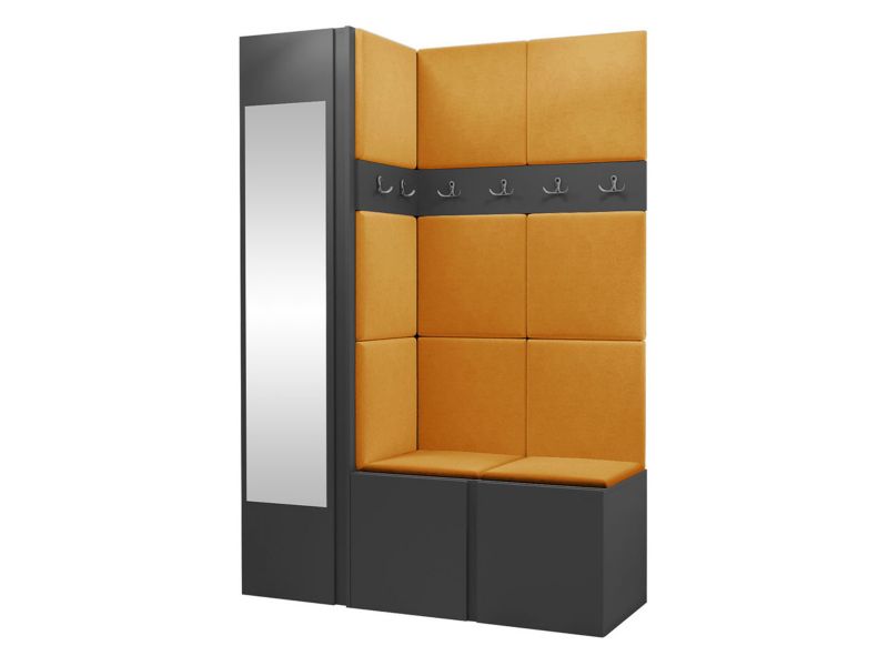 Garderoba MIRJAN 24 Orion X grafit + żółty 1 kpl.