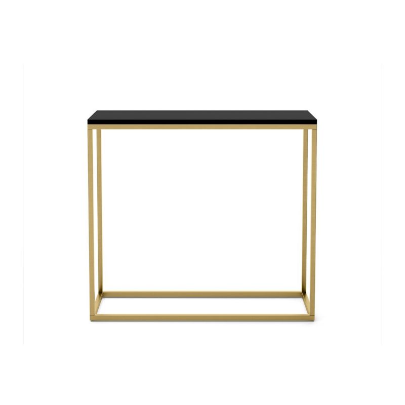Konsola Bettso Well 80 cm stylowa do sypialni na złotym stelażu czarny 1szt.