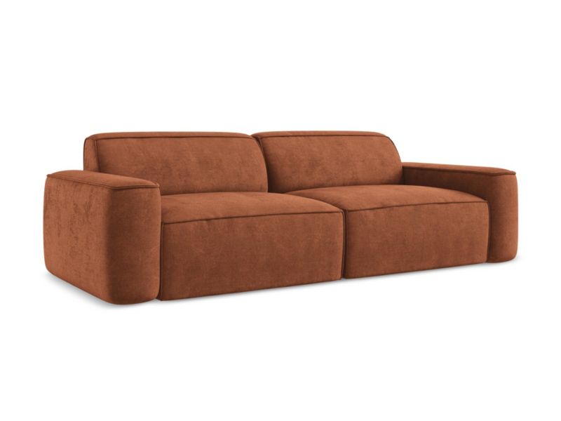 4-osobowa kanapa modułowa LaMiaSofa MELISSA z tkaniny szenilowej 244x102 cm terakota 1 szt.